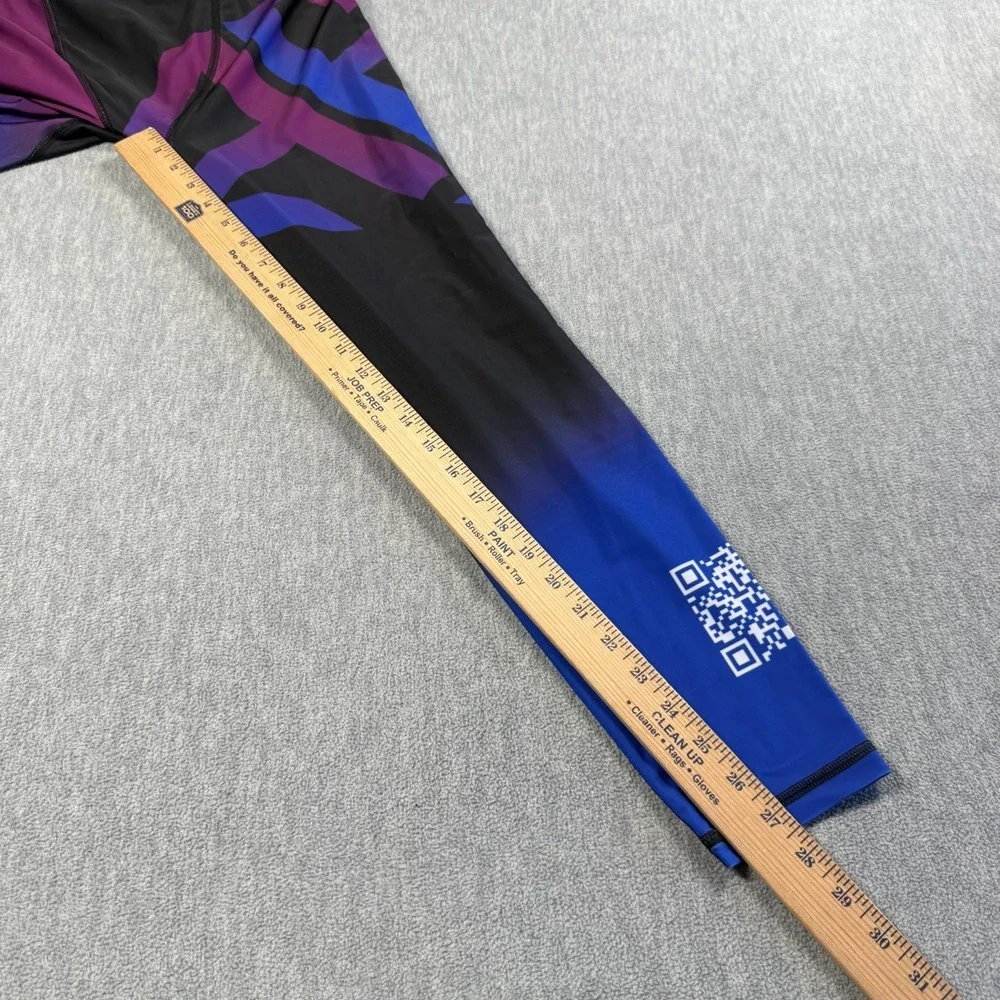 Ayfah Industries Tights Men L Purple Blue Gradient Graphic BJJ MMA Compression